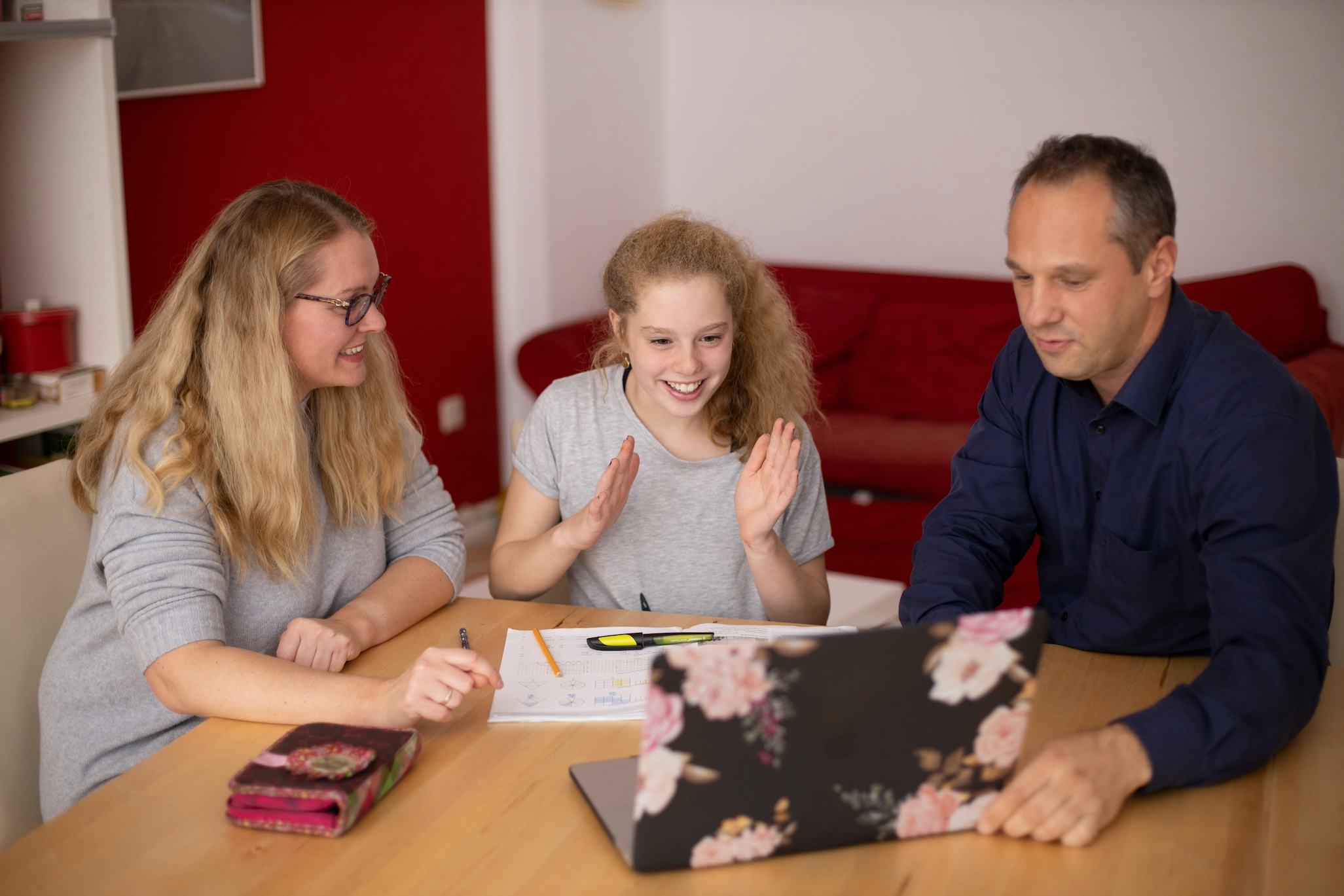 image of a parent and child discussing test prep